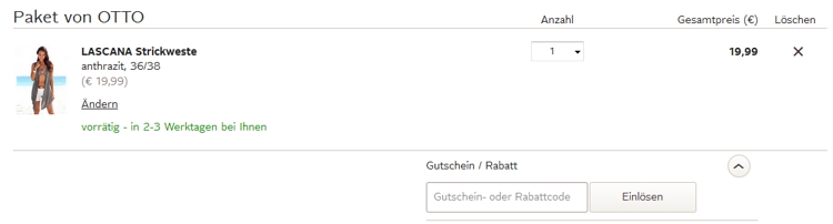 OTTO Vorteilscode einlösen
