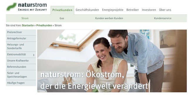 Naturstrom Webseite